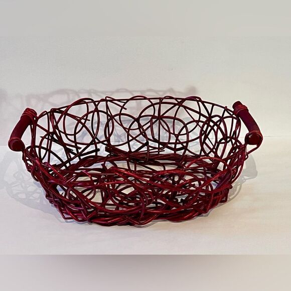 Basket Twisted Wood Vines  Large Red Christmas Gift - Picture 1 of 6